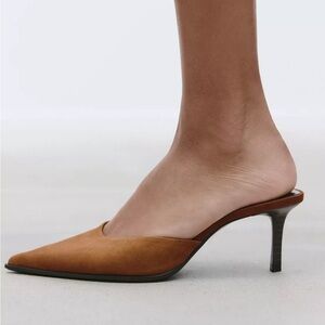 ZARA Tan Suede Mules